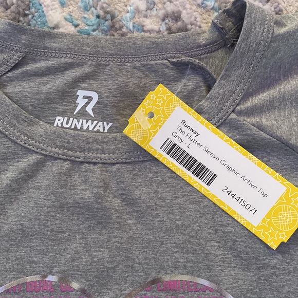 The Flutter Sleeve Graphic Active Top - Picture 2 of 5